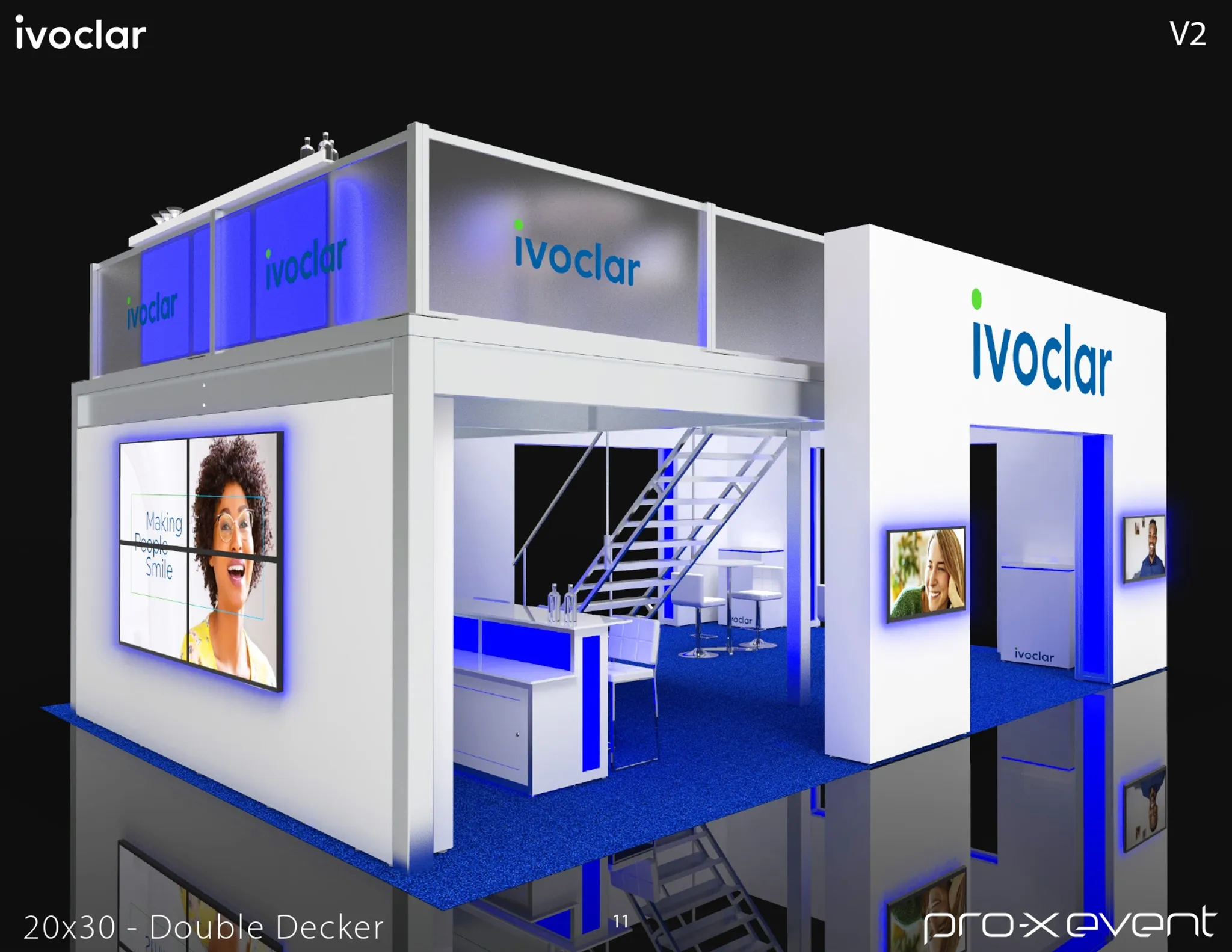 20x30 Island booth design by Pro-X Exhibits